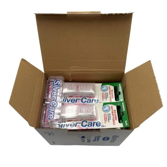 SilverCare Plus Flexible 2-Pc Toothbrush Spare Heads Soft Lot of 12 Packs